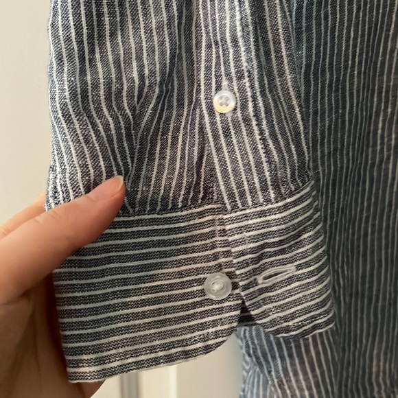 Lucky Brand Striped Popover Button Down Tunic - Picture 2 of 5